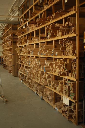 Lumber on Racks in the Wood Shop