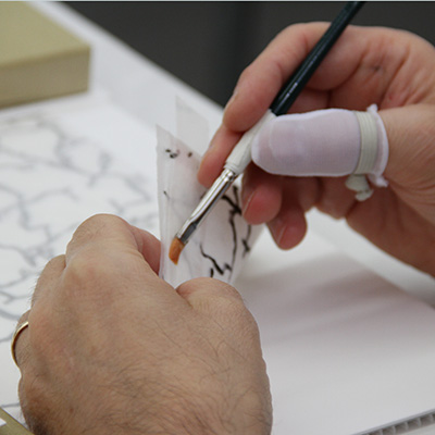 Mark Painting Glue onto Hinge