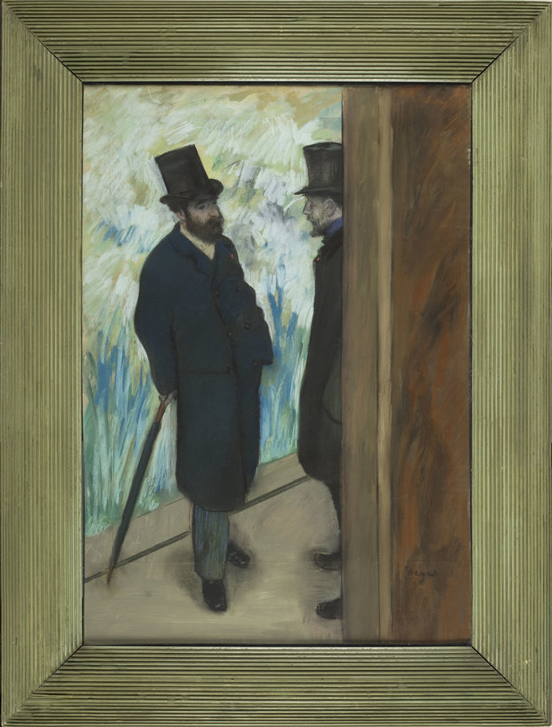 Degas Painting of Two Men on the Sidewalk