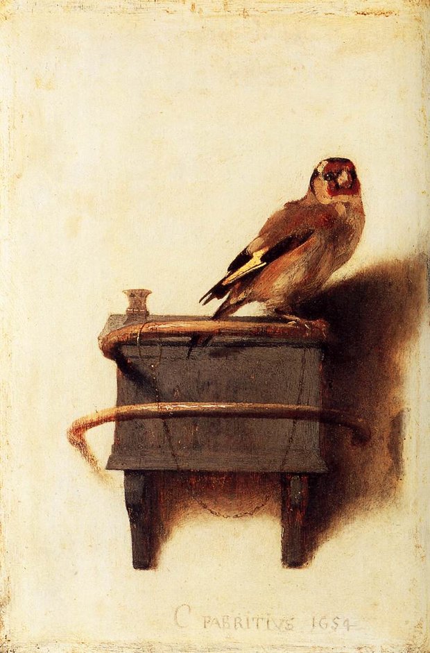 Carel Fabritius Painting The Goldfinch