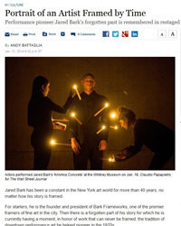 Wall Street Journal Article: Portrait of an Artist Framed by Time