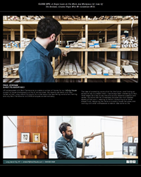 Photographs from article of Bark Frameworks design studio and wood shop