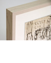 Artist Alex Katz Artwork People in a Park - Maple Frame Detail