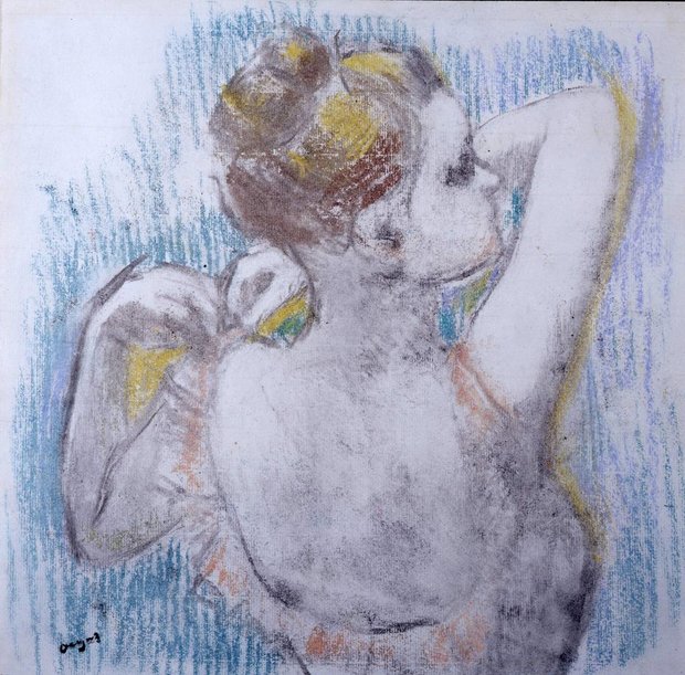 "Danseuse Buste, 1897" by Edgar Degas, unframed pastel