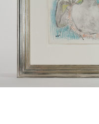 "Danseuse Buste, 1897," framed by Bark Frameworks, 2014. Detail of Corner.