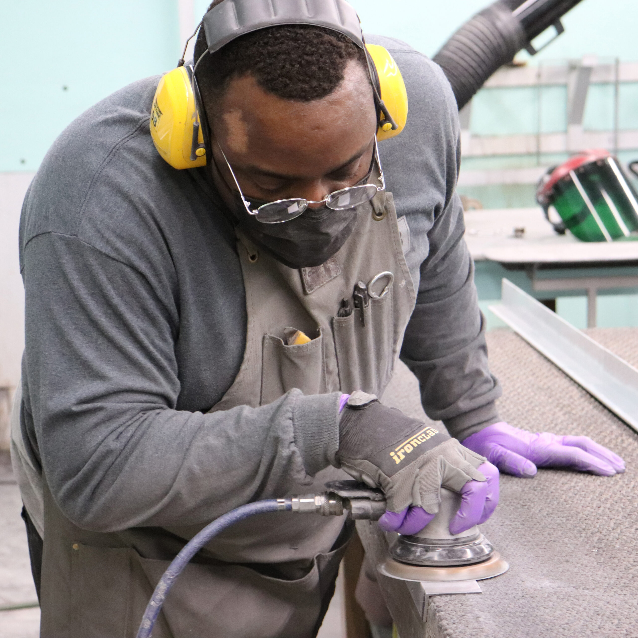 Nate sanding – square